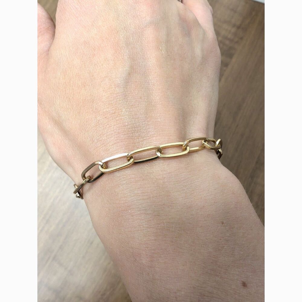 Gold Paper Clip Chain Bracelet